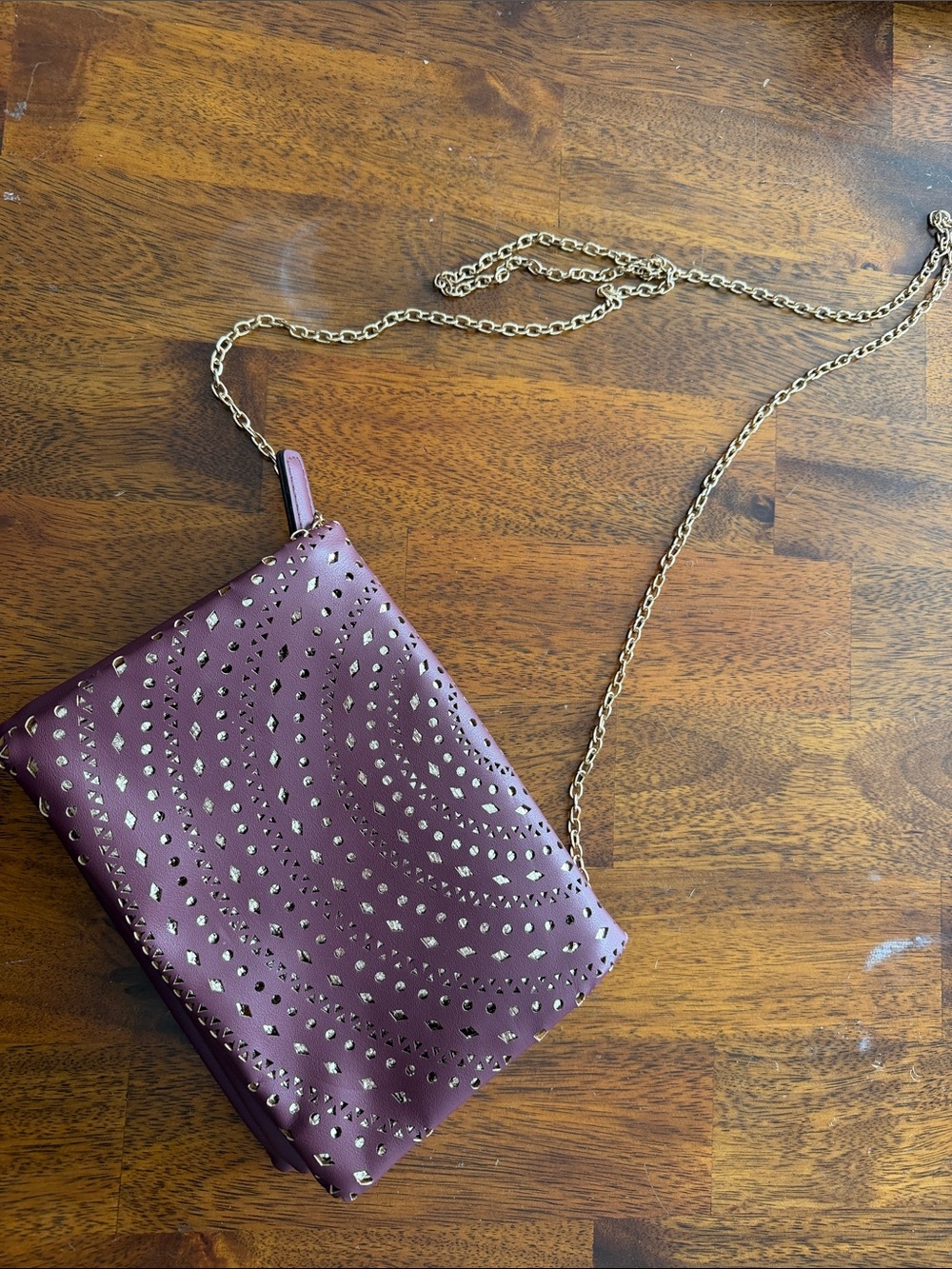 Women’s Purple Crossbody Bag with Gold Detail